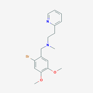 molecular formula C17H21BrN2O2 B3850264 N-[(2-bromo-4,5-dimethoxyphenyl)methyl]-N-methyl-2-pyridin-2-ylethanamine 