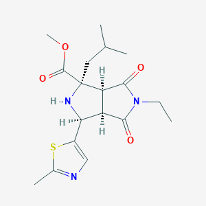 molecular formula C18H25N3O4S B3850469 methyl (1S,3R,3aS,6aR)-5-ethyl-3-(2-methylpropyl)-1-(2-methyl-1,3-thiazol-5-yl)-4,6-dioxo-1,2,3a,6a-tetrahydropyrrolo[3,4-c]pyrrole-3-carboxylate 