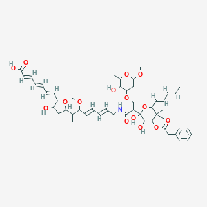 (2E,4E,6E)-7-[5-[(4E,6E)-8-[[2-[2,3-dihydroxy-5,5-dimethyl-6-[(1E,3E)-penta-1,3-dienyl]-4-(2-phenylacetyl)oxyoxan-2-yl]-3-(3-hydroxy-6-methoxy-2-methyloxan-4-yl)oxypropanoyl]amino]-3-methoxy-4-methylocta-4,6-dien-2-yl]-3-hydroxyoxolan-2-yl]hepta-2,4,6-trienoic acid