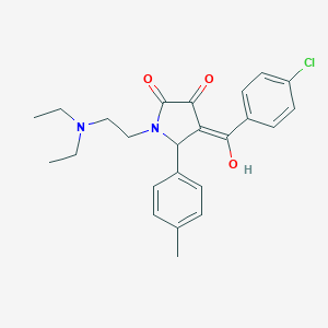 molecular formula C24H27ClN2O3 B385076 4-(4-chlorobenzoyl)-1-[2-(diethylamino)ethyl]-3-hydroxy-5-(4-methylphenyl)-1,5-dihydro-2H-pyrrol-2-one CAS No. 615274-38-9