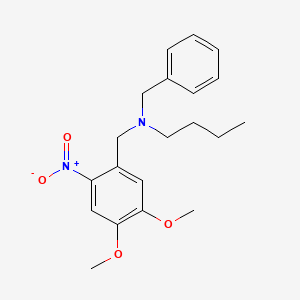 molecular formula C20H26N2O4 B3850934 N-benzyl-N-[(4,5-dimethoxy-2-nitrophenyl)methyl]butan-1-amine 