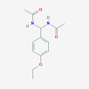 molecular formula C13H18N2O3 B385118 N-[(acetylamino)(4-ethoxyphenyl)methyl]acetamide 