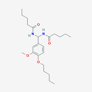 molecular formula C23H38N2O4 B385124 N-[[3-methoxy-4-(pentyloxy)phenyl](pentanoylamino)methyl]pentanamide 
