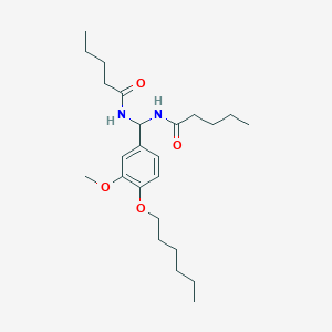 molecular formula C24H40N2O4 B385126 N-[[4-(hexyloxy)-3-methoxyphenyl](pentanoylamino)methyl]pentanamide 