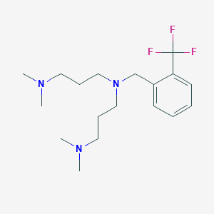 molecular formula C18H30F3N3 B3851365 N'-[3-(dimethylamino)propyl]-N,N-dimethyl-N'-[[2-(trifluoromethyl)phenyl]methyl]propane-1,3-diamine 