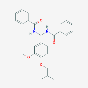 molecular formula C26H28N2O4 B385148 N-[(benzoylamino)(4-isobutoxy-3-methoxyphenyl)methyl]benzamide 