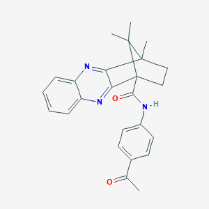 molecular formula C25H25N3O2 B385160 N-(4-acetylphenyl)-12,15,15-trimethyl-3,10-diazatetracyclo[10.2.1.0^{2,11}.0^{4,9}]pentadeca-2(11),3,5,7,9-pentaene-1-carboxamide CAS No. 622364-67-4