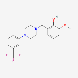 molecular formula C19H21F3N2O2 B3851771 2-Methoxy-6-[[4-[3-(trifluoromethyl)phenyl]piperazin-1-yl]methyl]phenol 