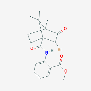 molecular formula C19H22BrNO4 B385194 Methyl 2-{[(2-bromo-4,7,7-trimethyl-3-oxobicyclo[2.2.1]hept-1-yl)carbonyl]amino}benzoate CAS No. 1005143-04-3