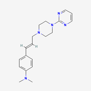 molecular formula C19H25N5 B3852232 N,N-dimethyl-4-[(E)-3-(4-pyrimidin-2-ylpiperazin-1-yl)prop-1-enyl]aniline 