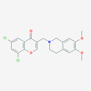 molecular formula C21H19Cl2NO4 B3852238 6,8-dichloro-3-[(6,7-dimethoxy-3,4-dihydro-1H-isoquinolin-2-yl)methyl]chromen-4-one 