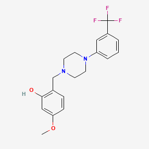 molecular formula C19H21F3N2O2 B3852269 5-Methoxy-2-[[4-[3-(trifluoromethyl)phenyl]piperazin-1-yl]methyl]phenol 