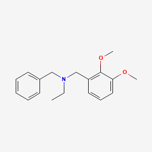molecular formula C18H23NO2 B3852319 N-benzyl-N-[(2,3-dimethoxyphenyl)methyl]ethanamine 