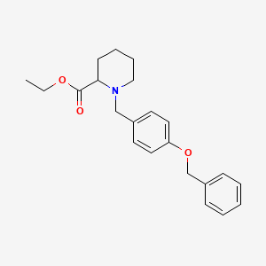 molecular formula C22H27NO3 B3852402 Ethyl 1-[(4-phenylmethoxyphenyl)methyl]piperidine-2-carboxylate 