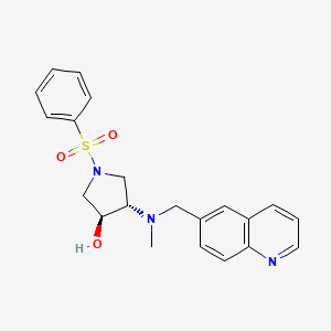 molecular formula C21H23N3O3S B3852703 (3S,4S)-1-(benzenesulfonyl)-4-[methyl(quinolin-6-ylmethyl)amino]pyrrolidin-3-ol 