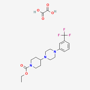 molecular formula C21H28F3N3O6 B3852705 Ethyl 4-[4-[3-(trifluoromethyl)phenyl]piperazin-1-yl]piperidine-1-carboxylate;oxalic acid 
