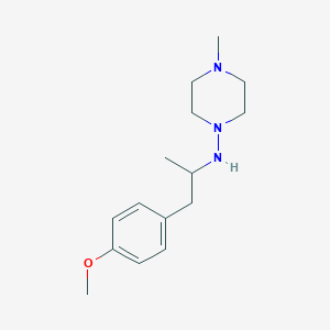 molecular formula C15H25N3O B3852753 N-[1-(4-methoxyphenyl)propan-2-yl]-4-methylpiperazin-1-amine 