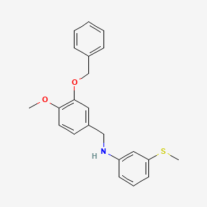 molecular formula C22H23NO2S B3852777 N-[3-(benzyloxy)-4-methoxybenzyl]-3-(methylsulfanyl)aniline CAS No. 356075-80-4