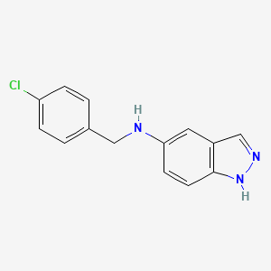 molecular formula C14H12ClN3 B3852839 N-[(4-chlorophenyl)methyl]-1H-indazol-5-amine 