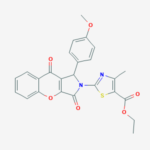 molecular formula C25H20N2O6S B385290 ethyl 2-[1-(4-methoxyphenyl)-3,9-dioxo-1H-chromeno[2,3-c]pyrrol-2-yl]-4-methyl-1,3-thiazole-5-carboxylate CAS No. 620587-09-9