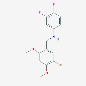 molecular formula C15H14BrF2NO2 B3853133 N-[(5-bromo-2,4-dimethoxyphenyl)methyl]-3,4-difluoroaniline 