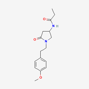 molecular formula C16H22N2O3 B3853157 N-{1-[2-(4-methoxyphenyl)ethyl]-5-oxo-3-pyrrolidinyl}propanamide 