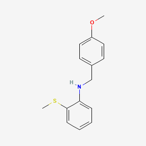 molecular formula C15H17NOS B3853159 N-[(4-methoxyphenyl)methyl]-2-methylsulfanylaniline 