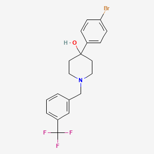 molecular formula C19H19BrF3NO B3853205 4-(4-Bromophenyl)-1-[[3-(trifluoromethyl)phenyl]methyl]piperidin-4-ol 