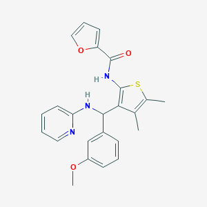 molecular formula C24H23N3O3S B385330 N-{3-[(3-methoxyphenyl)(2-pyridinylamino)methyl]-4,5-dimethyl-2-thienyl}-2-furamide CAS No. 622804-40-4