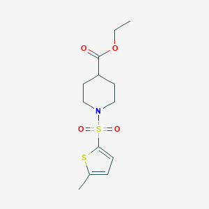 molecular formula C13H19NO4S2 B385332 Ethyl1-[(5-methyl-2-thienyl)sulfonyl]-4-piperidinecarboxylate 