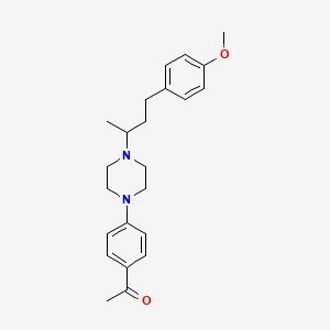 molecular formula C23H30N2O2 B3853474 1-[4-[4-[4-(4-Methoxyphenyl)butan-2-yl]piperazin-1-yl]phenyl]ethanone 
