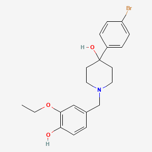 molecular formula C20H24BrNO3 B3853596 4-(4-Bromophenyl)-1-[(3-ethoxy-4-hydroxyphenyl)methyl]piperidin-4-ol 