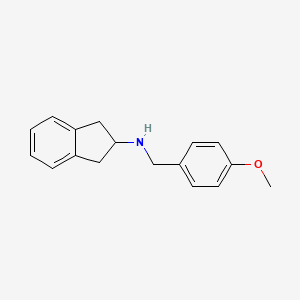 molecular formula C17H19NO B3853619 N-[(4-methoxyphenyl)methyl]-2,3-dihydro-1H-inden-2-amine 