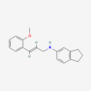 molecular formula C19H21NO B3853653 N-[(E)-3-(2-methoxyphenyl)prop-2-enyl]-2,3-dihydro-1H-inden-5-amine 