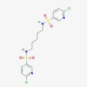 molecular formula C15H18Cl2N4O4S2 B385379 6-chloro-N-(5-{[(6-chloro-3-pyridinyl)sulfonyl]amino}pentyl)-3-pyridinesulfonamide 