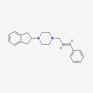 molecular formula C22H26N2 B3853947 1-(2,3-dihydro-1H-inden-2-yl)-4-[(E)-3-phenylprop-2-enyl]piperazine 