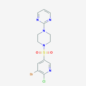 molecular formula C13H13BrClN5O2S B385395 2-{4-[(5-Bromo-6-chloro-3-pyridinyl)sulfonyl]-1-piperazinyl}pyrimidine CAS No. 622820-17-1