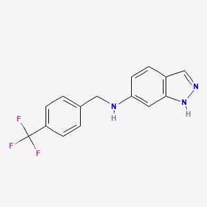 molecular formula C15H12F3N3 B3854020 N-[[4-(trifluoromethyl)phenyl]methyl]-1H-indazol-6-amine 