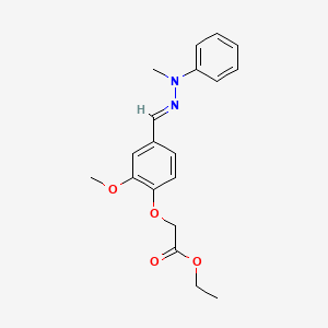 molecular formula C19H22N2O4 B3854237 ethyl 2-[2-methoxy-4-[(E)-[methyl(phenyl)hydrazinylidene]methyl]phenoxy]acetate 