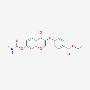 molecular formula C21H19NO7 B385425 Ethyl 4-[7-(dimethylcarbamoyloxy)-4-oxochromen-3-yl]oxybenzoate CAS No. 637750-62-0