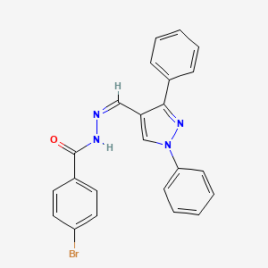 molecular formula C23H17BrN4O B3854262 4-bromo-N'-[(Z)-(1,3-diphenyl-1H-pyrazol-4-yl)methylidene]benzohydrazide 