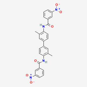 molecular formula C28H22N4O6 B3854267 N-[2-methyl-4-[3-methyl-4-[(3-nitrobenzoyl)amino]phenyl]phenyl]-3-nitrobenzamide 