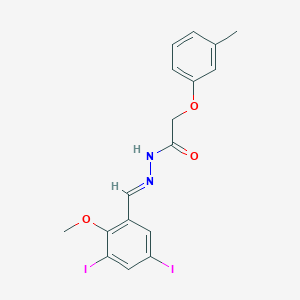 molecular formula C17H16I2N2O3 B3854314 N-[(E)-(3,5-diiodo-2-methoxyphenyl)methylideneamino]-2-(3-methylphenoxy)acetamide 
