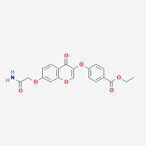 molecular formula C20H17NO7 B385434 Ethyl 4-[7-(carbamoylmethoxy)-4-oxochromen-3-yloxy]benzoate CAS No. 637751-44-1