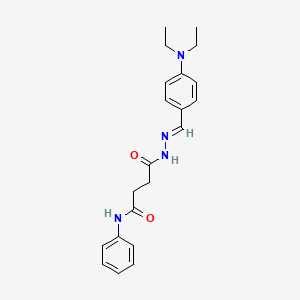 molecular formula C21H26N4O2 B3854442 N'-[(E)-[4-(diethylamino)phenyl]methylideneamino]-N-phenylbutanediamide 