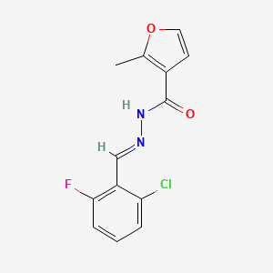 molecular formula C13H10ClFN2O2 B3854504 N'-[(E)-(2-chloro-6-fluorophenyl)methylidene]-2-methylfuran-3-carbohydrazide 