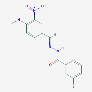 molecular formula C16H15IN4O3 B3854575 N-[(E)-[4-(dimethylamino)-3-nitrophenyl]methylideneamino]-3-iodobenzamide 