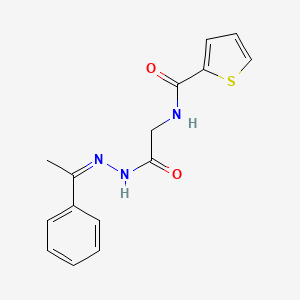 molecular formula C15H15N3O2S B3854620 N-[2-oxo-2-[(2Z)-2-(1-phenylethylidene)hydrazinyl]ethyl]thiophene-2-carboxamide 