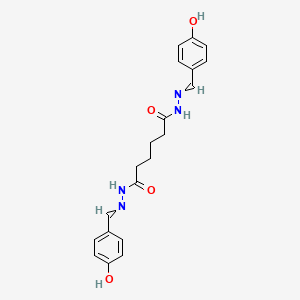 molecular formula C20H22N4O4 B3854635 N'1,N'6-Bis[(E)-(4-hydroxyphenyl)methylidene]hexanedihydrazide 