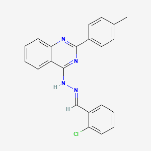 molecular formula C22H17ClN4 B3854642 N-[(E)-(2-chlorophenyl)methylideneamino]-2-(4-methylphenyl)quinazolin-4-amine 